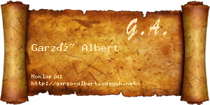 Garzó Albert névjegykártya