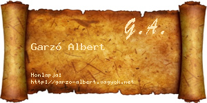 Garzó Albert névjegykártya